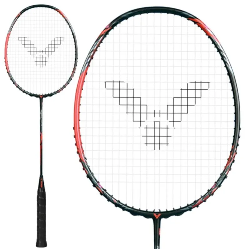 Victor Thruster Ryuga Metallic C 4U Badminton Racket - Black / Red