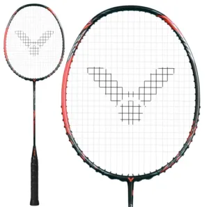 Victor Thruster Ryuga Metallic C 4U Badminton Racket - Black / Red