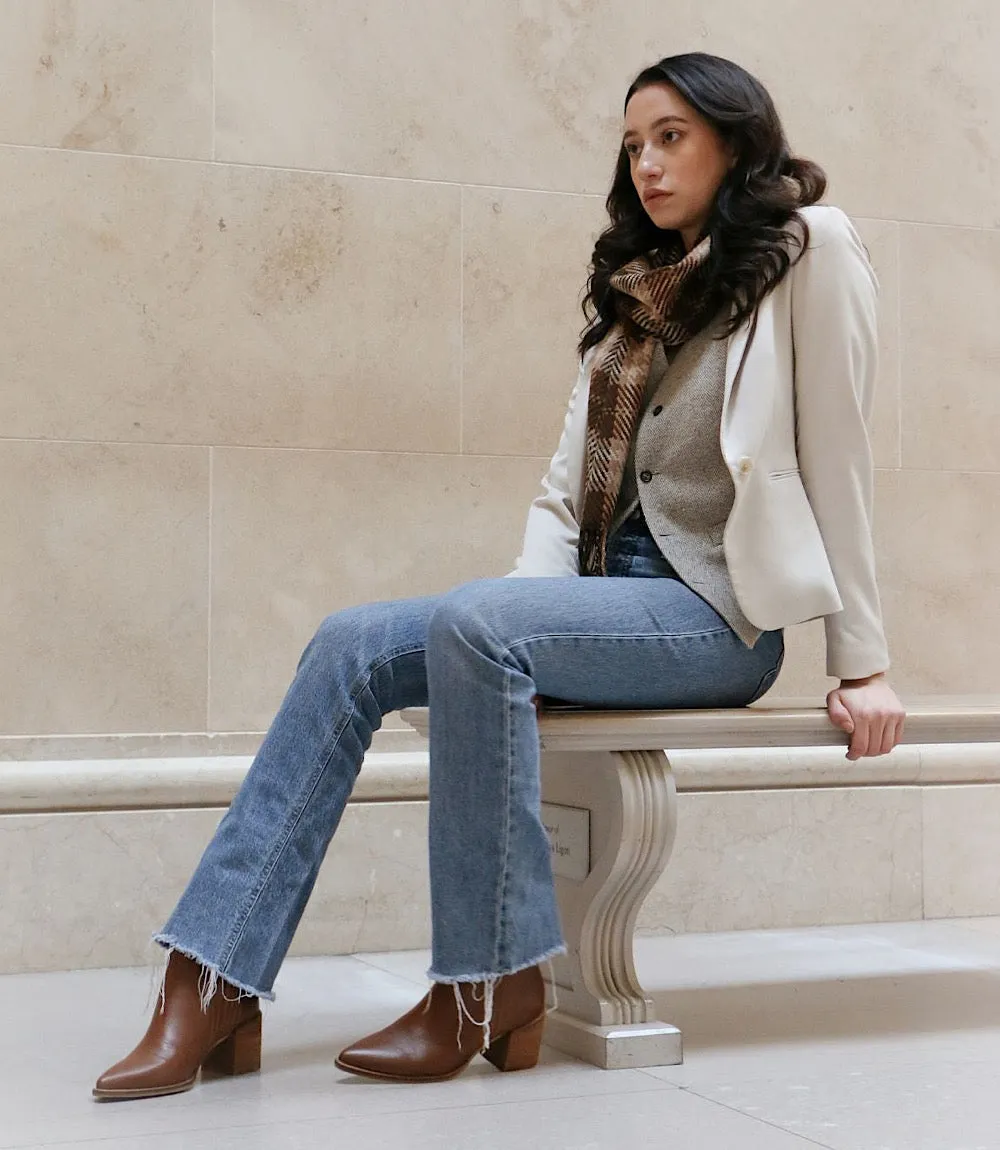 Western Chelsea Leather Booties