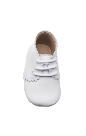 White Leather Scalloped Booties