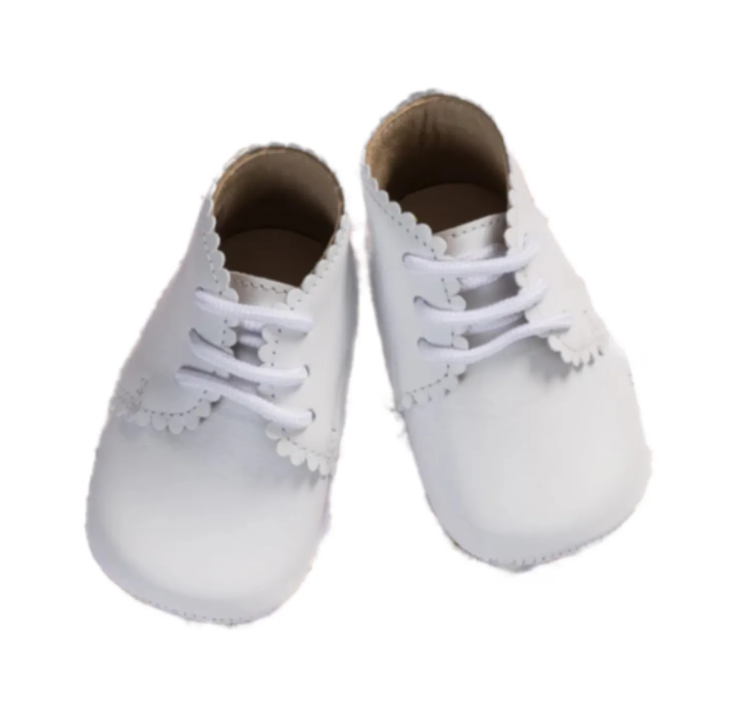 White Leather Scalloped Booties