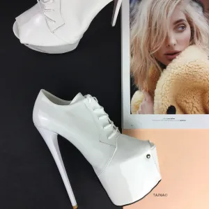 White Patent Oxford Ankle Platforms