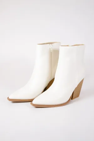 White Western Ankle Booties