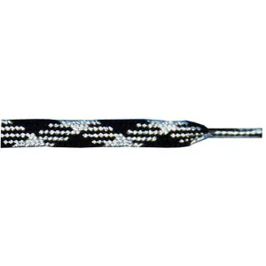 Wholesale Metallic Thin Flat 3/8" - Silver/Black (12 Pair Pack) Shoelaces