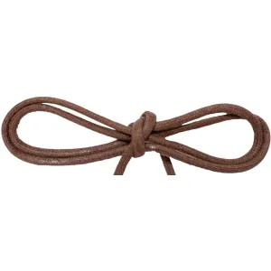 Wholesale Waxed Cotton Thin Round Dress Laces 1/8" - Brown (12 Pair Pack) Shoelaces