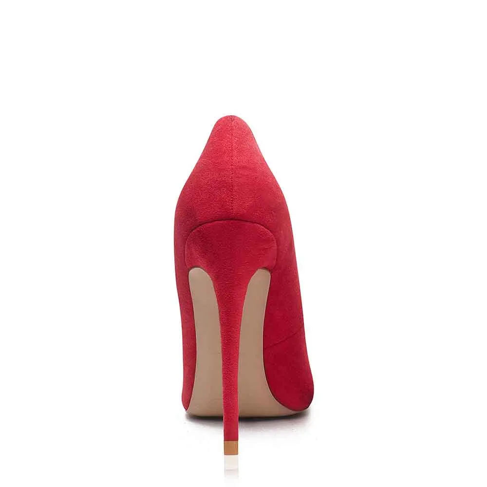 Women's Pumps Suede High Heeled Shoes Point Toe Party Heels