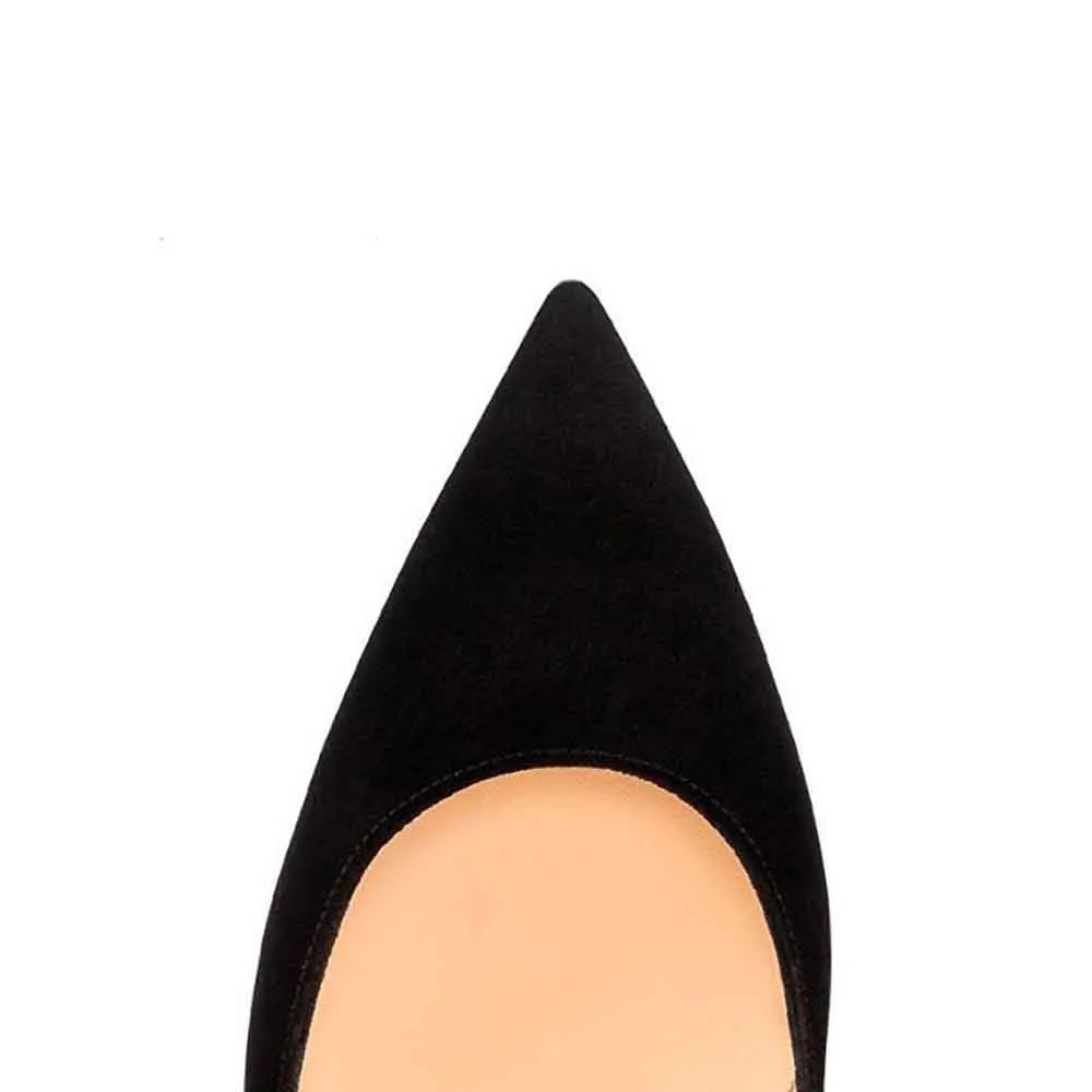 Women's Pumps Suede High Heeled Shoes Point Toe Party Heels