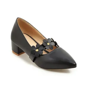 Women'sWomen's Flower Pumps Low Heeled Shoes
