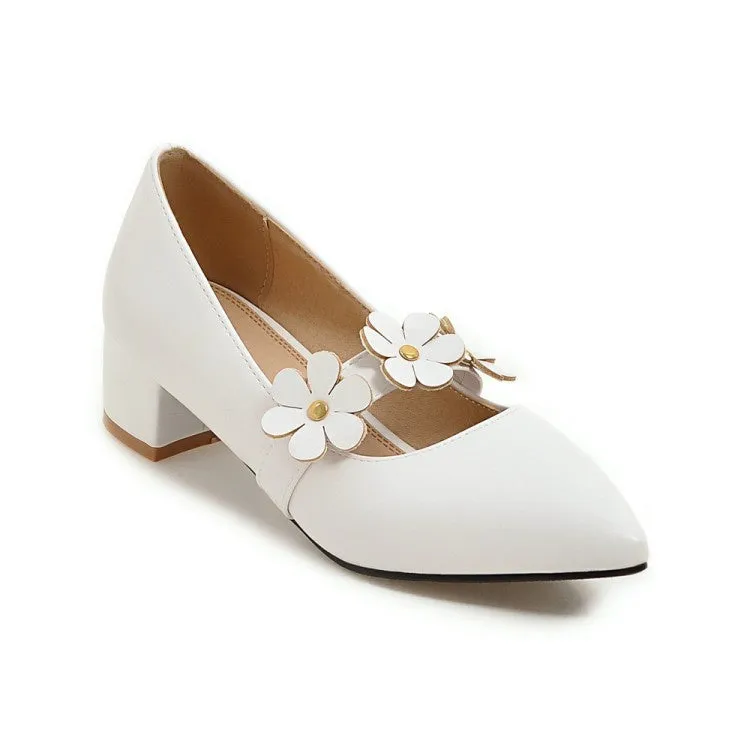Women'sWomen's Flower Pumps Low Heeled Shoes