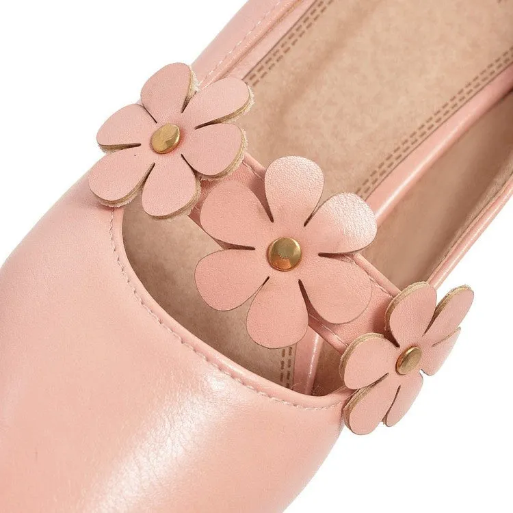 Women'sWomen's Flower Pumps Low Heeled Shoes
