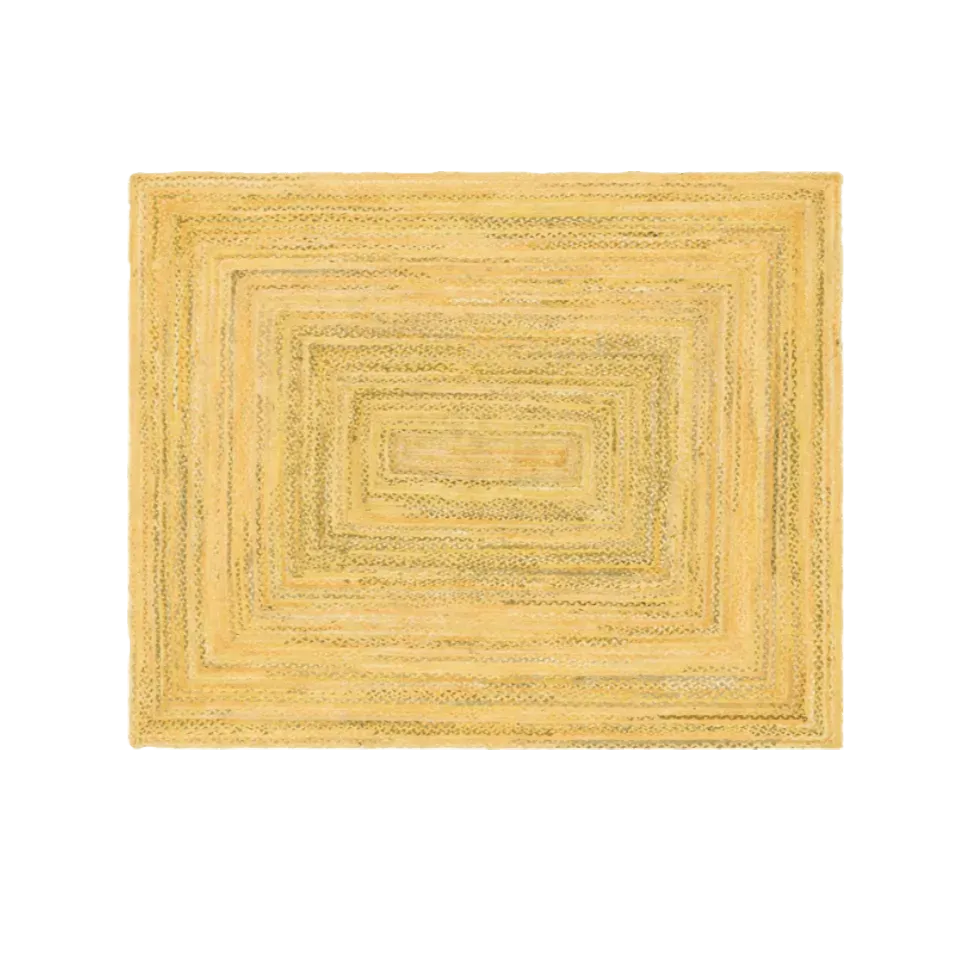 Yellow Hand Braided Jute Rug