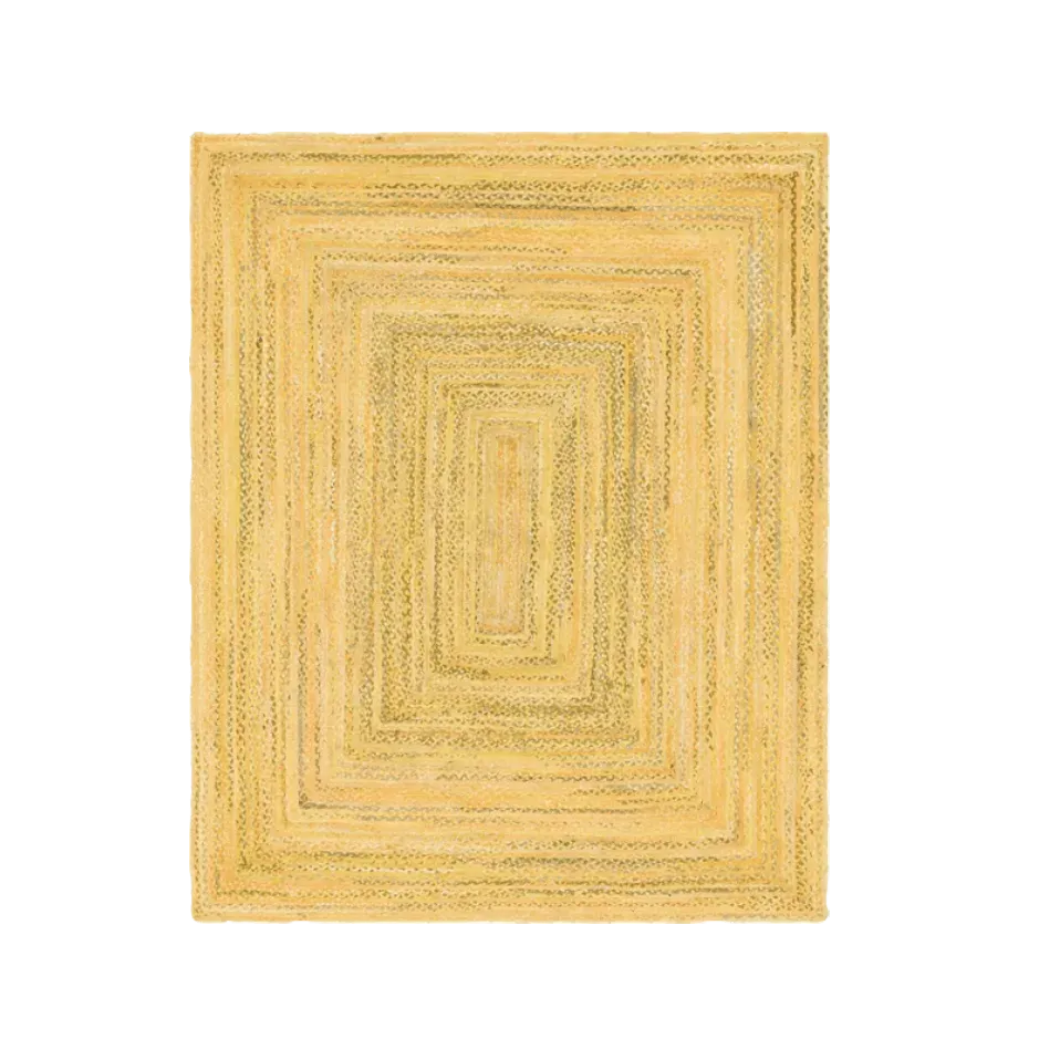 Yellow Hand Braided Jute Rug