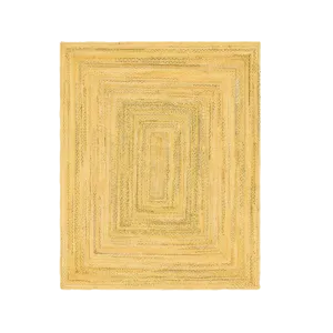 Yellow Hand Braided Jute Rug