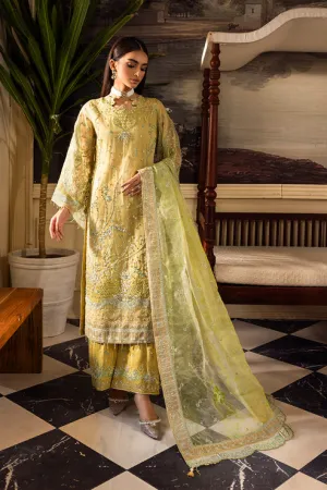 Yellow Pakistani Party Dress Embellished Kameez Trouser