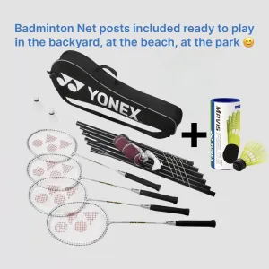 YONEX 4 Player Badminton Set Bundle