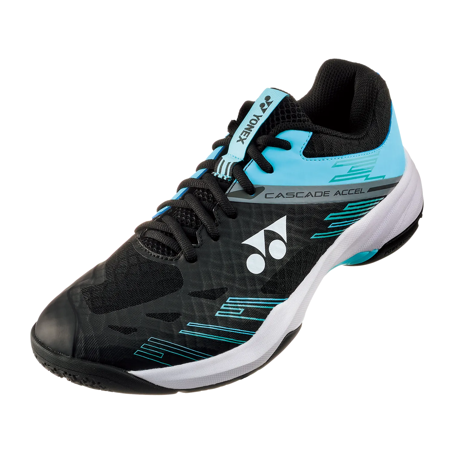 Yonex POWER CUSHION Cascade Accel Wide Badminton Shoes [Black/Ice Blue]